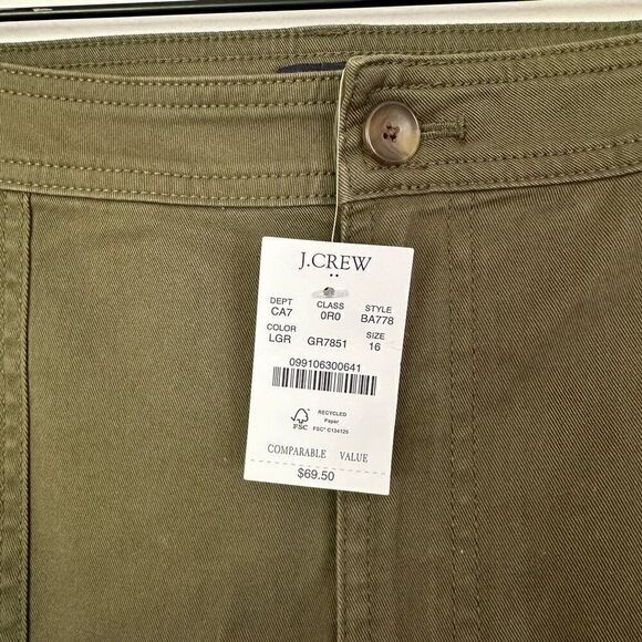 J. Crew Factory Women’s Olive High-rise Chino Cargo Pant - Picture 4 of 9
